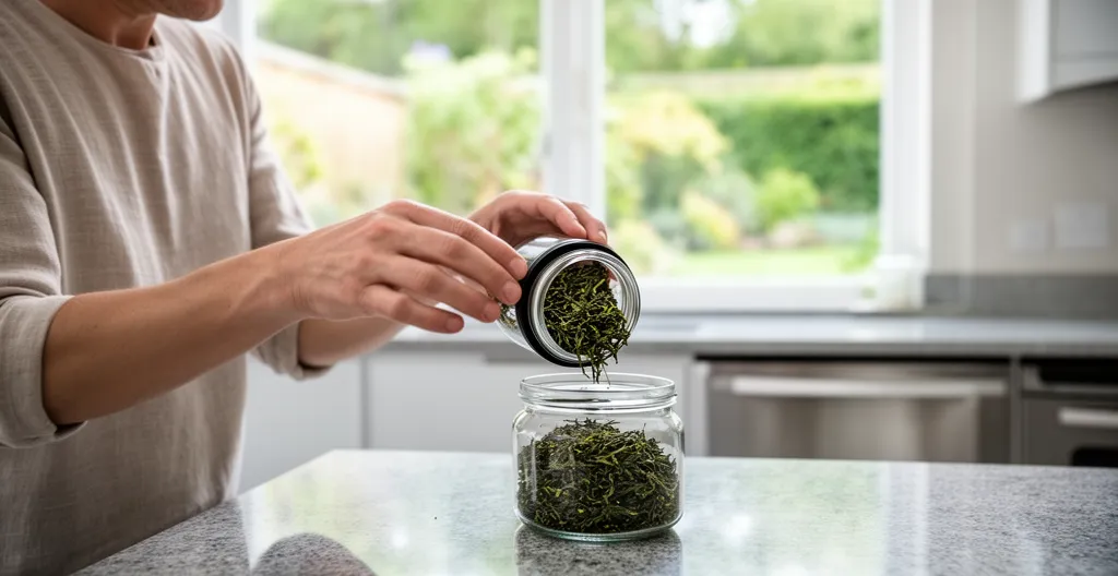 Conservation optimale du thé bio premium en boîte hermétique